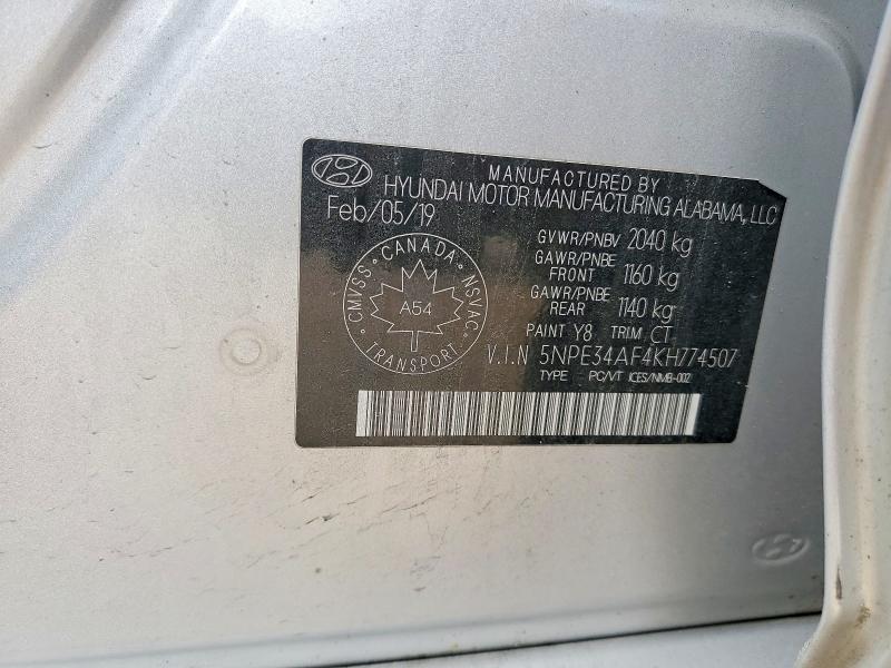 Продажа на аукционе авто 2019 Hyundai Sonata, vin: 5NPE34AF4KH774507, номер лота: 51095276