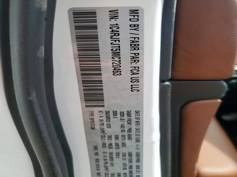 Aukcja sprzedaży 2021 Jeep Grand Cherokee, vin: 1C4RJFJT5MC720463, numer aukcji: 49748466