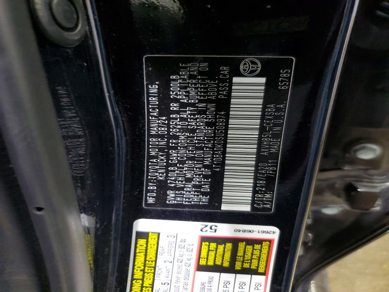 2025 Toyota Camry მანქანა იყიდება აუქციონზე, vin: 4T1DBADK0SU508974, აუქციონის ნომერი: 49097936