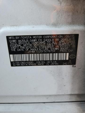 Продаж на аукціоні авто 2015 Lexus Is 250, vin: JTHBF1D25F5078759, номер лоту: 48979196