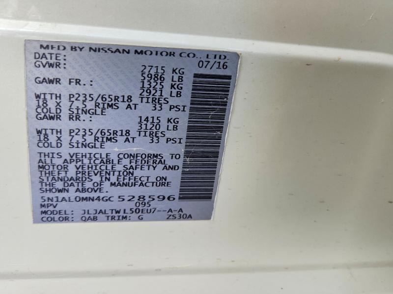 Aukcja sprzedaży 2016 Infiniti Qx60, vin: 5N1AL0MN4GC528596, numer aukcji: 48702286