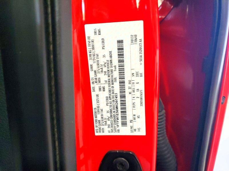 Aukcja sprzedaży 2021 Ford F150, vin: 1FTFW1E56MKD97453, numer aukcji: 50071606