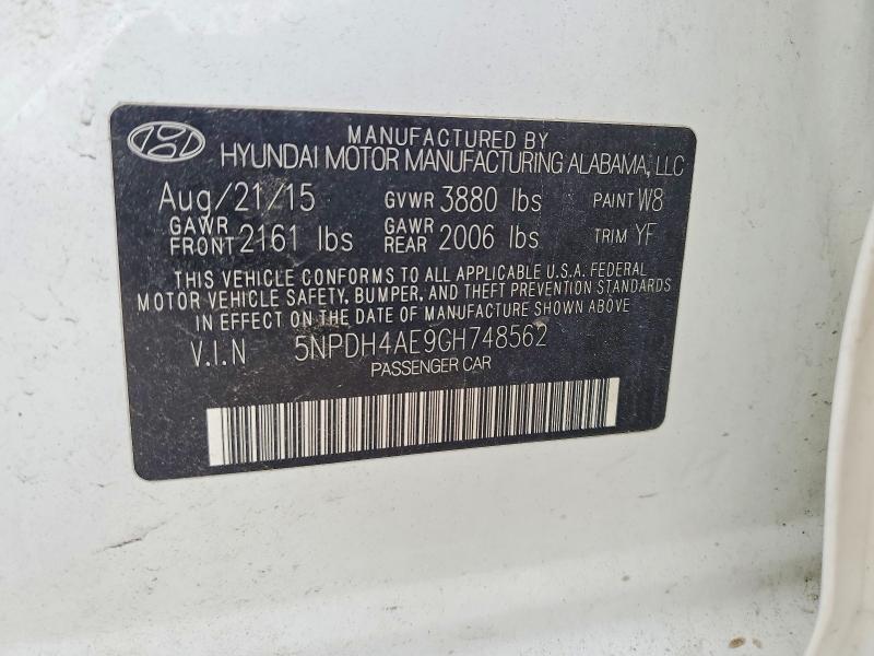 Продаж на аукціоні авто 2016 Hyundai Elantra, vin: 5NPDH4AE9GH748562, номер лоту: 49463366