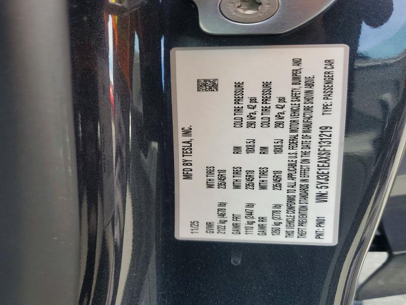 Продаж на аукціоні авто 2025 Tesla Model 3, vin: 5YJ3E1EAXSF131219, номер лоту: 49517486