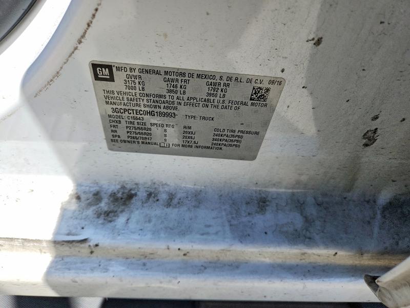 51683336 :رقم المزاد ، 3GCPCTEC0HG189993 vin ، 2017 Chevrolet Silverado مزاد بيع