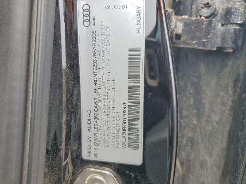 Продажа на аукционе авто 2016 Audi A3, vin: WAUA7HFF5G1103975, номер лота: 50397666