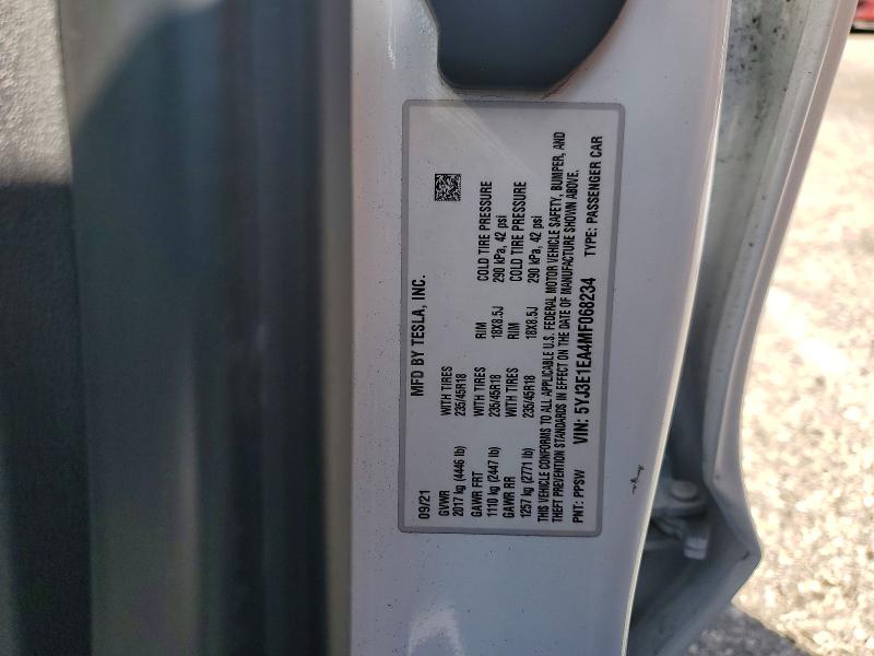 Aukcja sprzedaży 2021 Tesla Model 3, vin: 5YJ3E1EA4MF068234, numer aukcji: 50169936