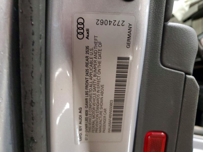 Продажа на аукционе авто 2022 Audi A4, vin: WAUABAF46NN000803, номер лота: 51852316