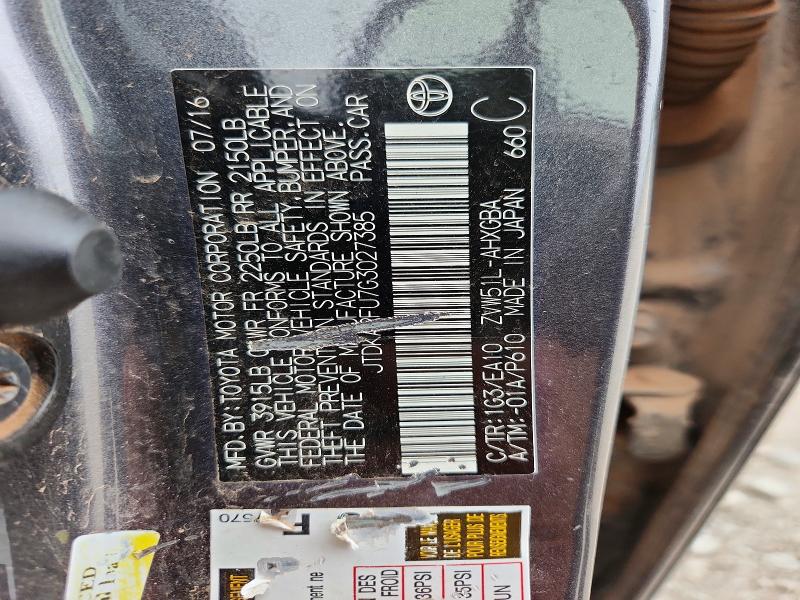 2016 Toyota Prius მანქანა იყიდება აუქციონზე, vin: JTDKARFU7G3027385, აუქციონის ნომერი: 51720746