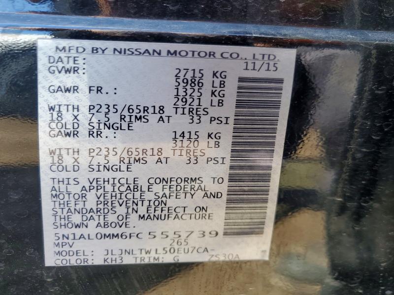 Продаж на аукціоні авто 2015 Infiniti Qx60, vin: 5N1AL0MM6FC555739, номер лоту: 49743656