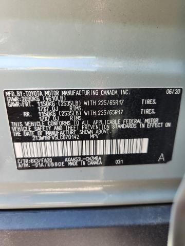 Auction sale of the 2020 Toyota Rav4, vin: 2T3W1RFV5LC070142, lot number: 49964666