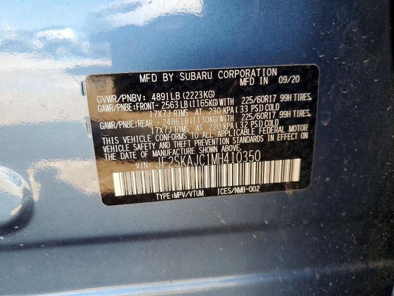 Продаж на аукціоні авто 2021 Subaru Forester, vin: JF2SKAJC1MH410350, номер лоту: 51300916