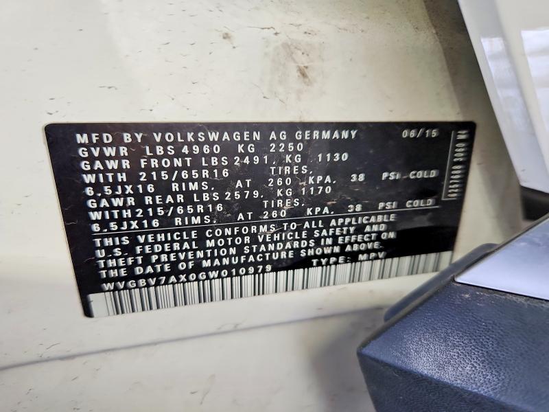 Продажа на аукционе авто 2016 Volkswagen Tiguan, vin: WVGBV7AX0GW010979, номер лота: 48284426