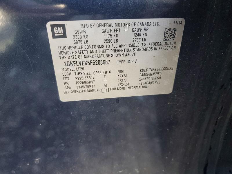 Продаж на аукціоні авто 2015 Gmc Terrain, vin: 2GKFLVEK5F6203687, номер лоту: 49788616