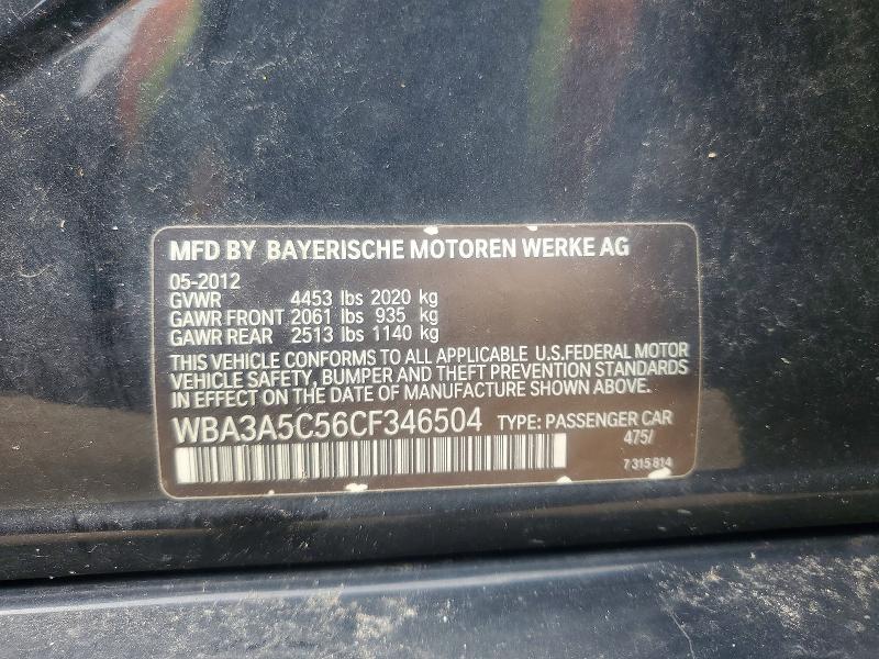 2012 Bmw 328 მანქანა იყიდება აუქციონზე, vin: WBA3A5C56CF346504, აუქციონის ნომერი: 50273186