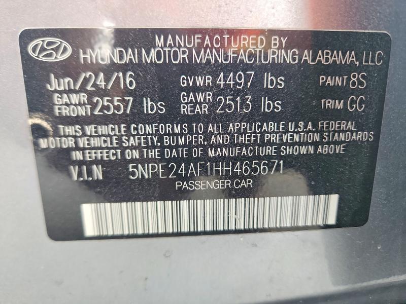 Aukcja sprzedaży 2017 Hyundai Sonata, vin: 5NPE24AF1HH465671, numer aukcji: 51171876