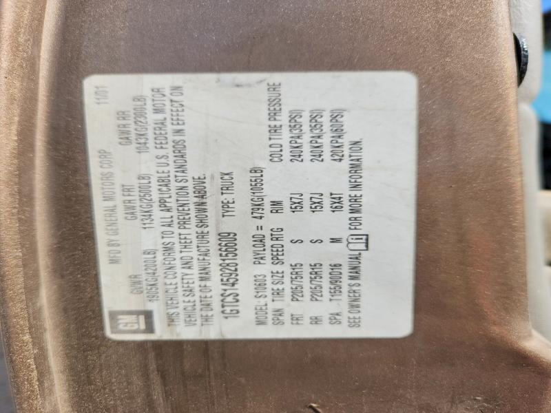Auction sale of the 2002 Gmc Sonoma, vin: 1GTCS145928156609, lot number: 49729646