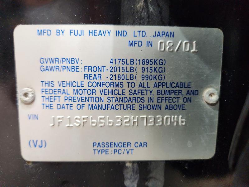 Aukcja sprzedaży 2002 Subaru Forester, vin: JF1SF65632H733046, numer aukcji: 49858186