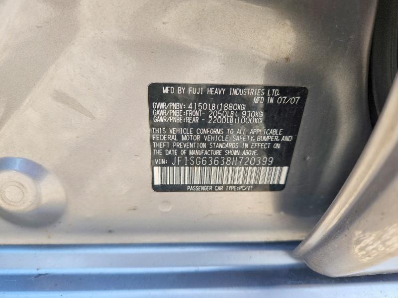 48911836 :رقم المزاد ، JF1SG63638H720399 vin ، 2008 Subaru Forester مزاد بيع