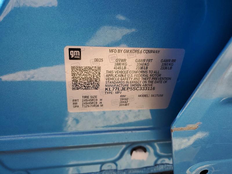 Auction sale of the 2025 Chevrolet Trax, vin: KL77LJEP5SC333116, lot number: 50850796