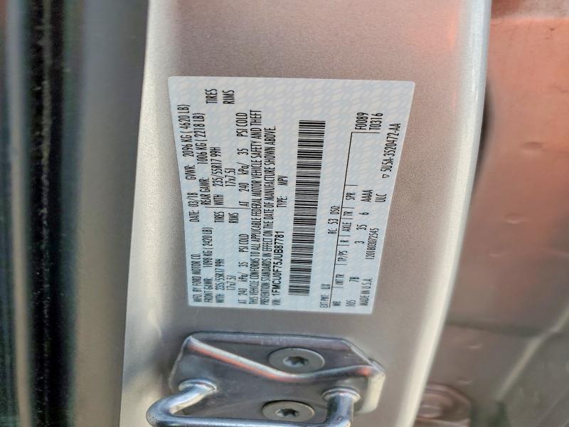 Aukcja sprzedaży 2018 Ford Escape, vin: 1FMCU0F75JUB87781, numer aukcji: 50403326