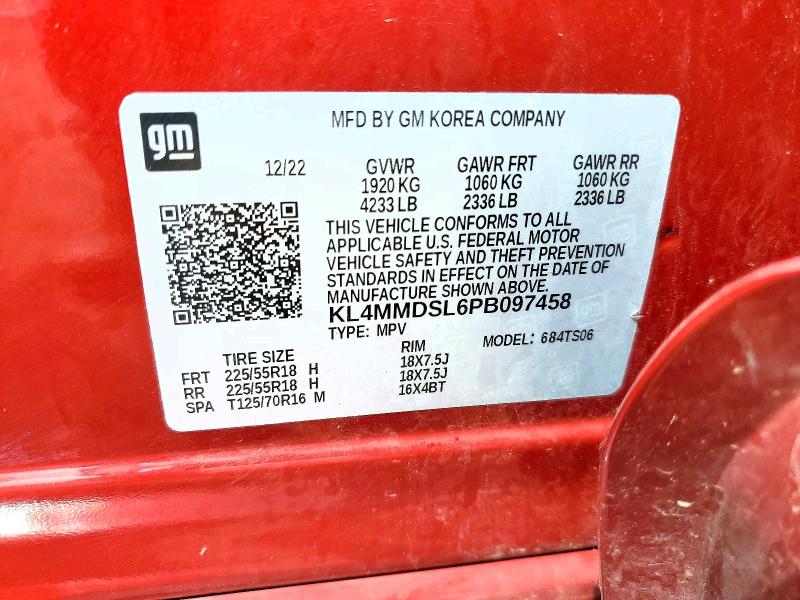 51494866 :رقم المزاد ، KL4MMDSL6PB097458 vin ، 2023 Buick Encore Gx مزاد بيع