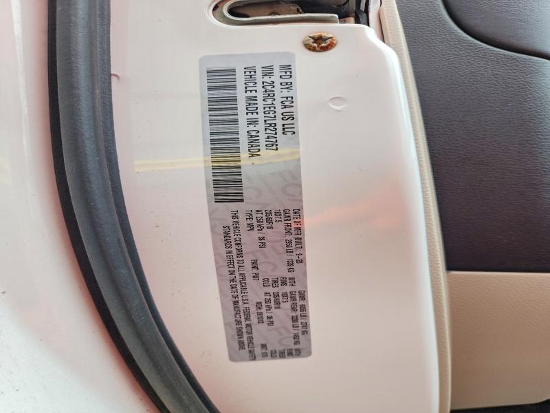 Продаж на аукціоні авто 2020 Chrysler Pacifica, vin: 2C4RC1EG7LR274767, номер лоту: 49303486
