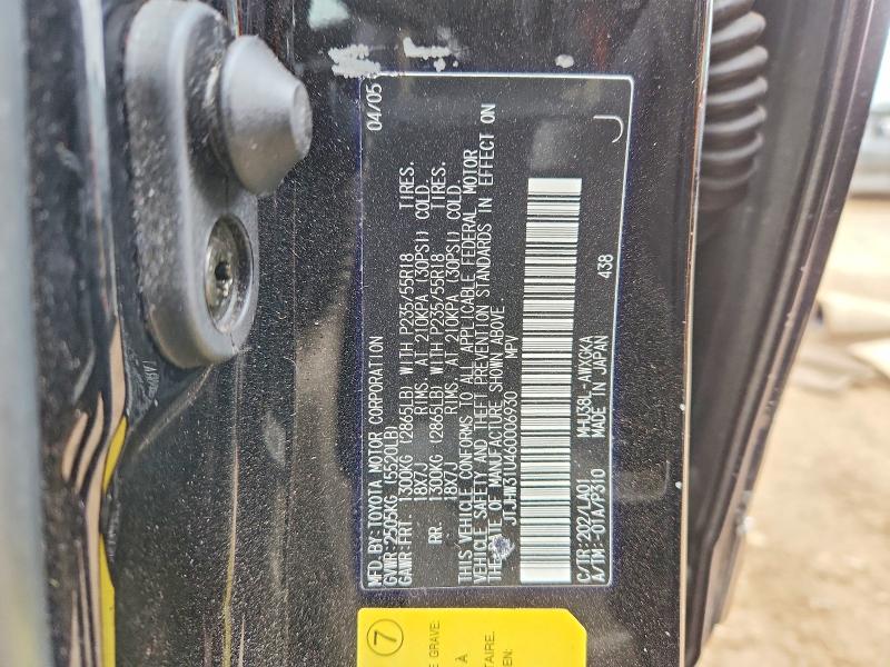 47794446 :رقم المزاد ، JTJHW31U460006930 vin ، 2006 Lexus Rx 400h مزاد بيع