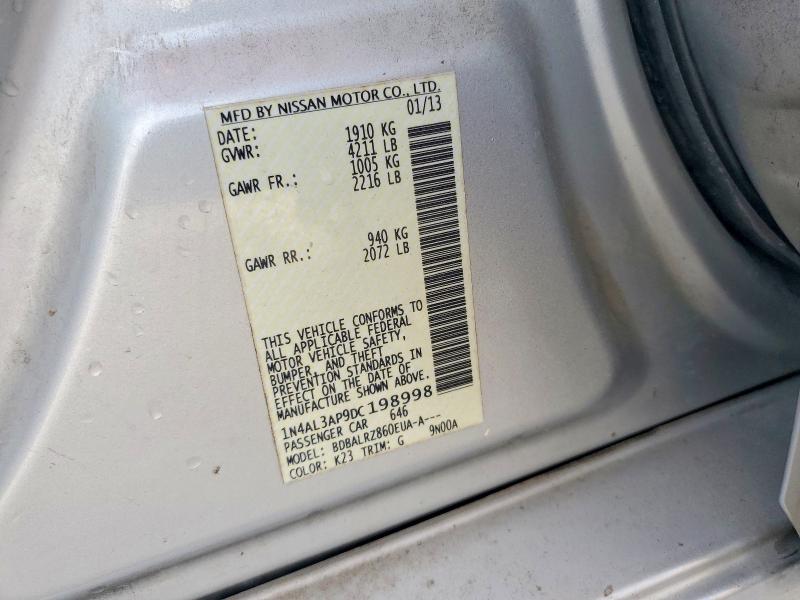 Aukcja sprzedaży 2013 Nissan Altima, vin: 1N4AL3AP9DC198998, numer aukcji: 47785176