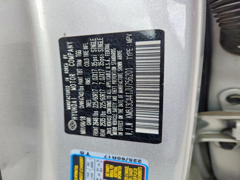 2018 Hyundai Tucson მანქანა იყიდება აუქციონზე, vin: KM8J3CA41JU756201, აუქციონის ნომერი: 52204996