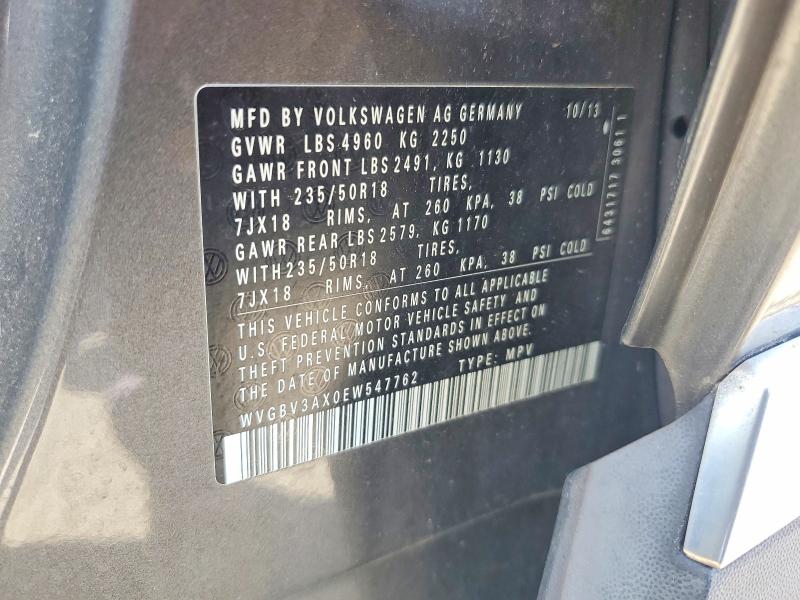 Aukcja sprzedaży 2014 Volkswagen Tiguan, vin: WVGBV3AX0EW547762, numer aukcji: 49891886