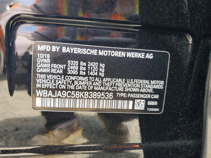 Продажа на аукционе авто 2019 Bmw 530e, vin: WBAJA9C58KB389536, номер лота: 49934906