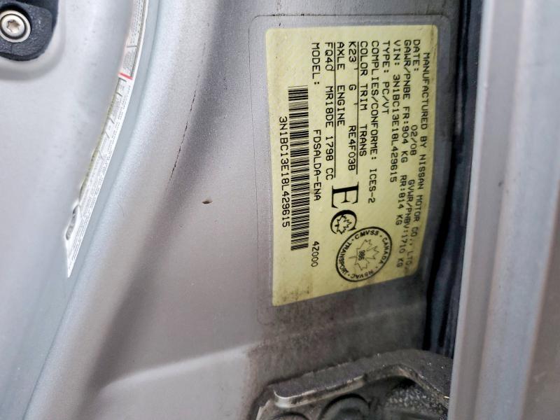 48747516 :رقم المزاد ، 3N1BC13E18L429615 vin ، 2008 Nissan Versa مزاد بيع