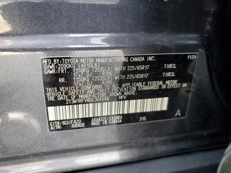 49105146 :رقم المزاد ، 2T3W1RFV8SC304546 vin ، 2025 Toyota Rav4 مزاد بيع