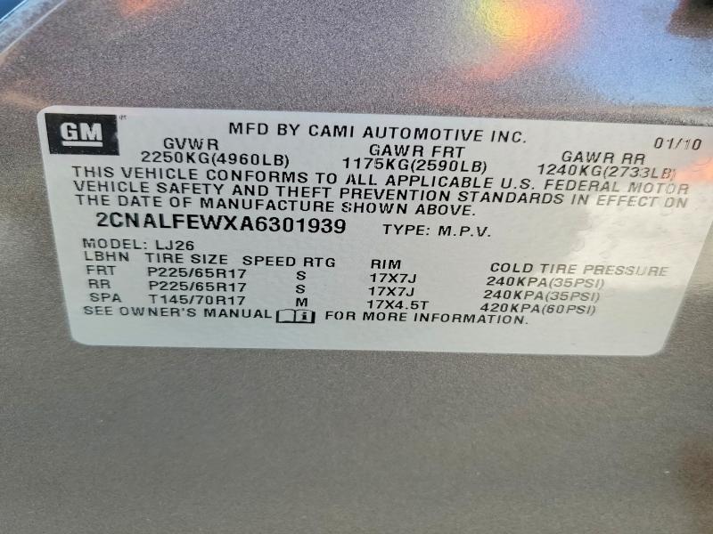 Продаж на аукціоні авто 2010 Chevrolet Equinox, vin: 2CNALFEWXA6301939, номер лоту: 50810866