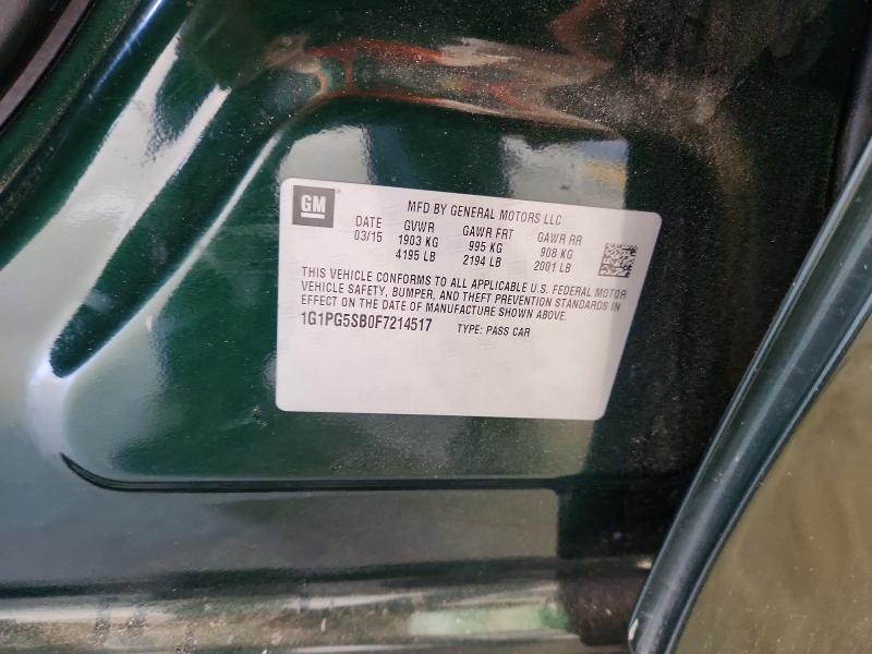 51338636 :رقم المزاد ، 1G1PG5SB0F7214517 vin ، 2015 Chevrolet Cruze مزاد بيع