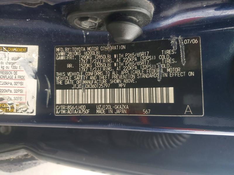 51862596 :رقم المزاد ، JTJBT20X360125797 vin ، 2006 Lexus Gx مزاد بيع