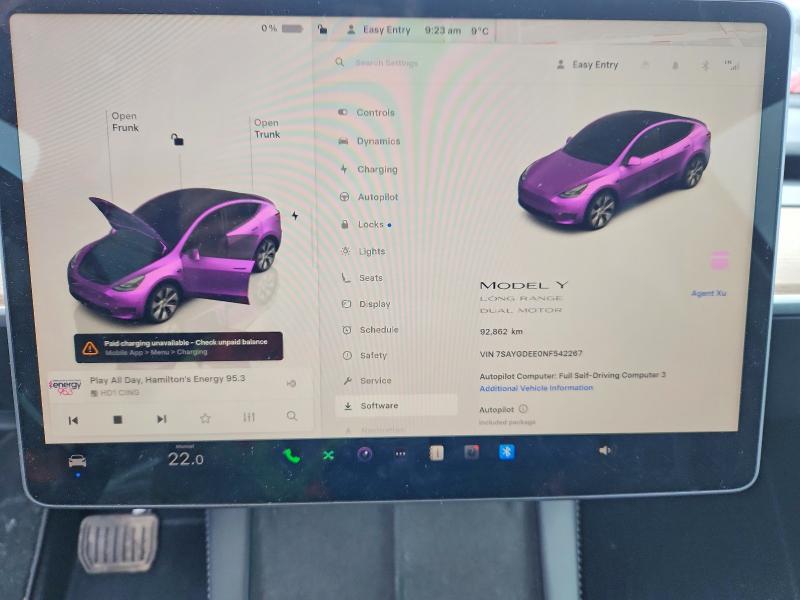 Aukcja sprzedaży 2022 Tesla Model Y, vin: 7SAYGDEE0NF542267, numer aukcji: 48795926