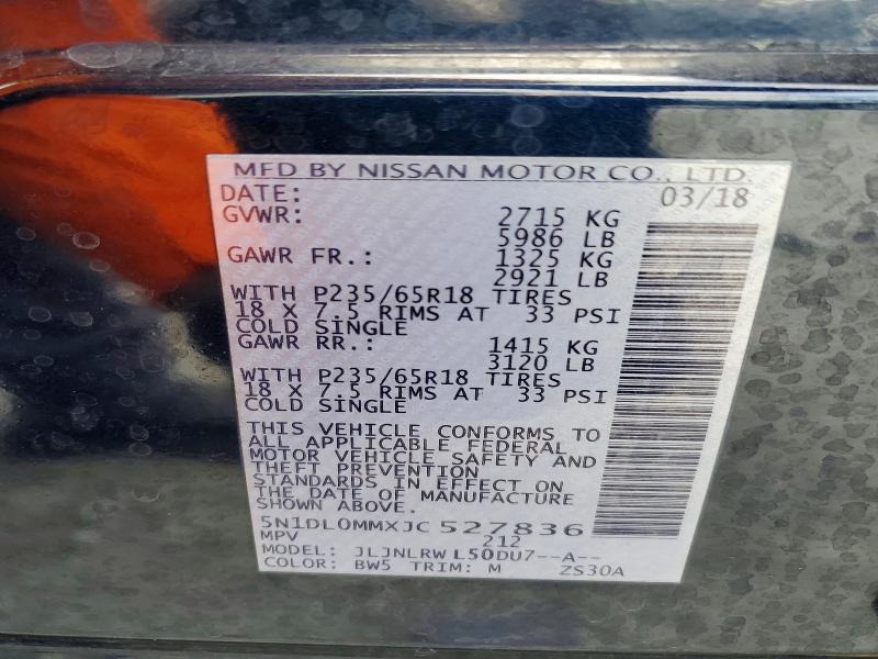 49269466 :رقم المزاد ، 5N1DL0MMXJC527836 vin ، 2018 Infiniti Qx60 مزاد بيع