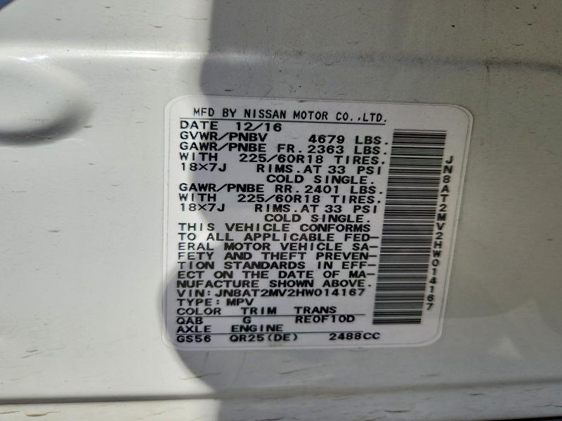 Aukcja sprzedaży 2017 Nissan Rogue, vin: JN8AT2MV2HW014167, numer aukcji: 50153776