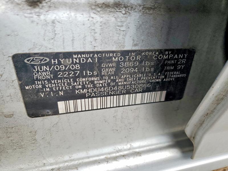Aukcja sprzedaży 2008 Hyundai Elantra, vin: KMHDU46D48U530866, numer aukcji: 48832816