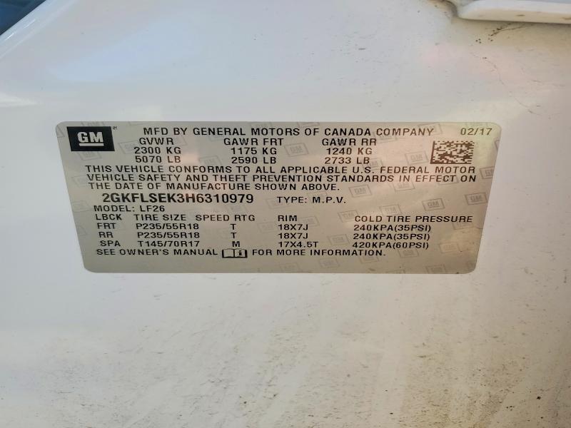 Продаж на аукціоні авто 2017 Gmc Terrain, vin: 2GKFLSEK3H6310979, номер лоту: 51421366