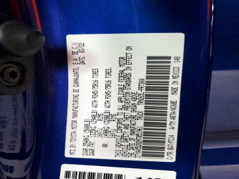 2022 Toyota Tacoma მანქანა იყიდება აუქციონზე, vin: 3TYAX5GN2NT051961, აუქციონის ნომერი: 50677856