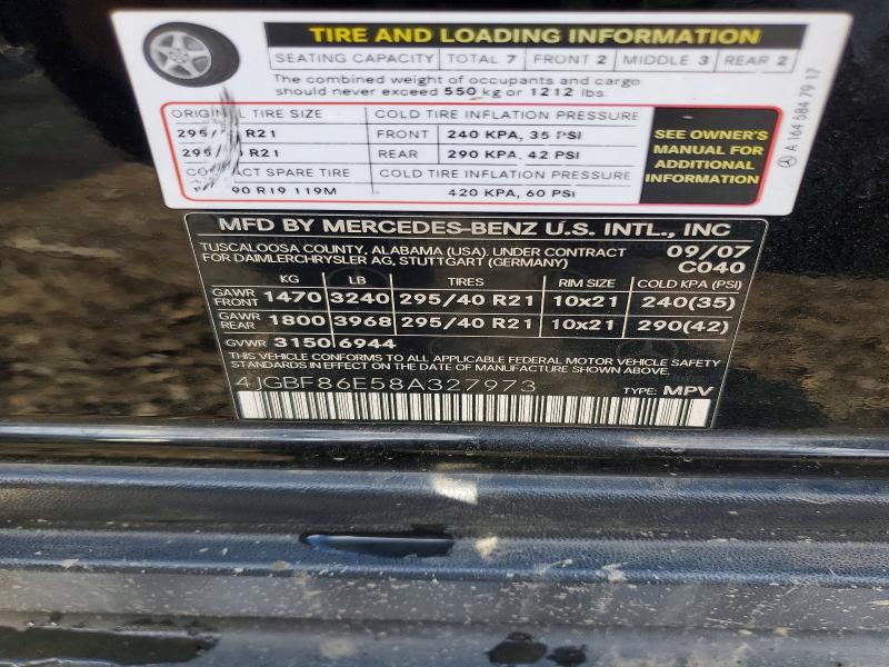 Продажа на аукционе авто 2008 Mercedes-benz Gl, vin: 4JGBF86E58A327973, номер лота: 49330956