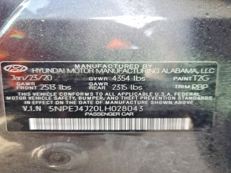 51758136 :رقم المزاد ، 5NPEJ4J20LH028043 vin ، 2020 Hyundai Sonata مزاد بيع