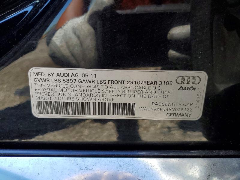 Aukcja sprzedaży 2011 Audi A8, vin: WAURVAFD4BN028122, numer aukcji: 51442846