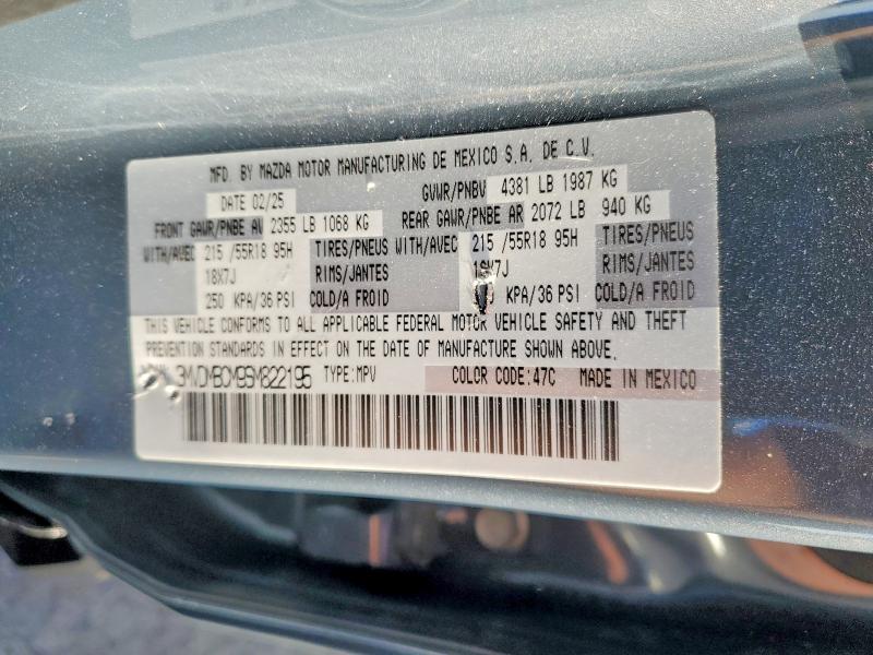50240556 :رقم المزاد ، 3MVDMBCM9SM822195 vin ، 2025 Mazda Cx-30 مزاد بيع