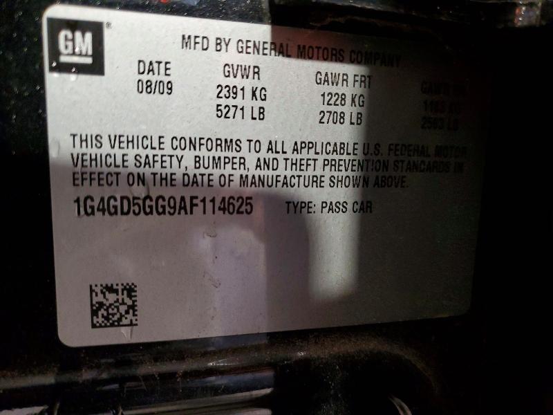 Aukcja sprzedaży 2010 Buick Lacrosse, vin: 1G4GD5GG9AF114625, numer aukcji: 51696776