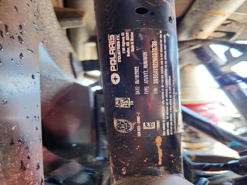 51268256 :رقم المزاد ، 3NSGAV922NG379789 vin ، 2022 Polaris Rzr مزاد بيع