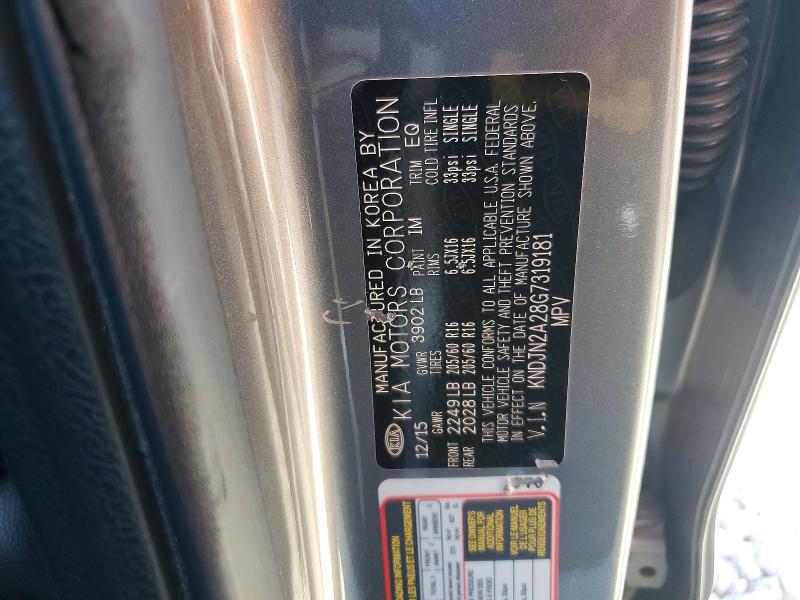 51377856 :رقم المزاد ، KNDJN2A28G7319181 vin ، 2016 Kia Soul مزاد بيع